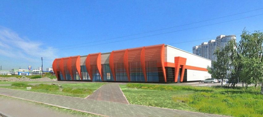 На Камышовой фасад нового «Перекрестка» украсили шведской стенкой - «Свежие новости строительства»