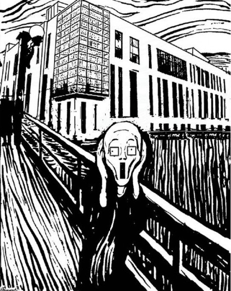 Ужас от здания Мариинки-2 изобразили в виде картины Мунка - «Свежие новости строительства»