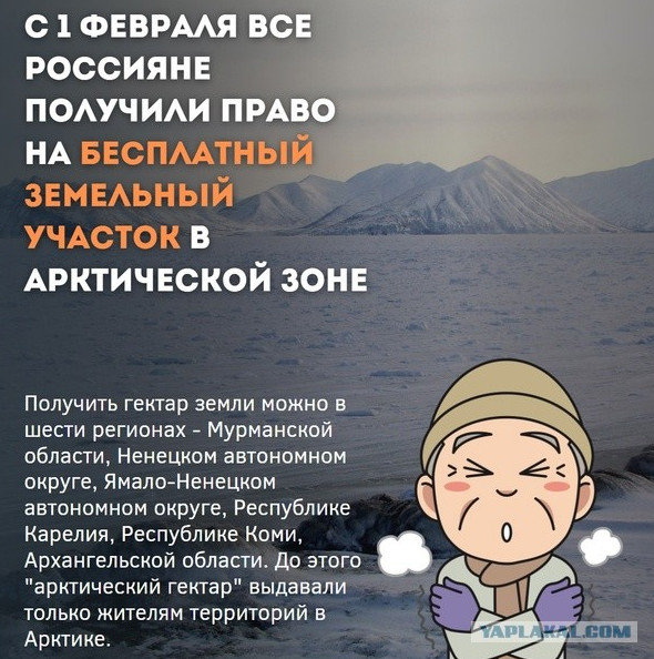Жители всех регионов получили право на бесплатный гектар земли в Арктике - «Недвижимость»
